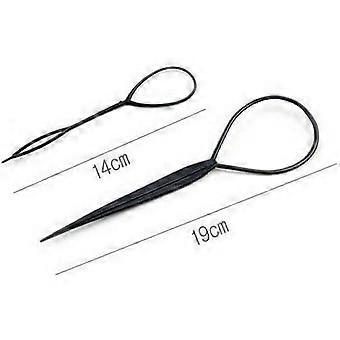 2 stuks plastic Topsy Tail tools, magische haartrektools, vlechtclips voor paardenstaarten, haarlusjes, stylingclips voor rattenstaartjes, haaraccessoires voor meisjes en kinderen.