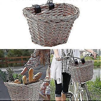 Steamed wicker bicycle basket  D-shape  Adjustable and waterproof strap  Available in sizes S/M/L