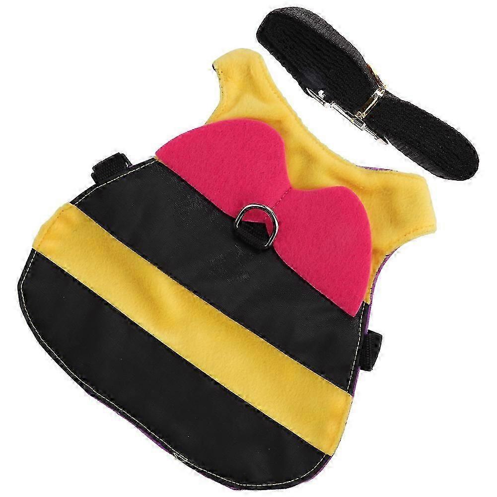 Adjustable Pet Cat Rabbit Harness in Cartoon Bee Shape with Pulling Rope