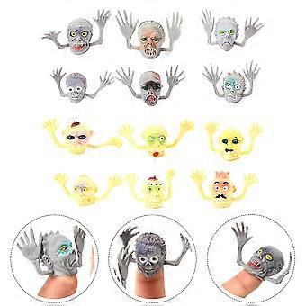 Halloween Finger Puppets Ghost Head Caps for Playing 12Pcs Assorted Colors