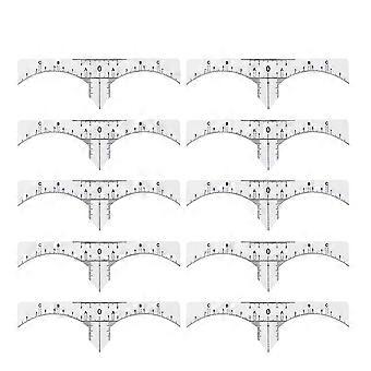 Eyebrow Ruler Plastic Tool for Makeup Use with 10Pcs One Set White