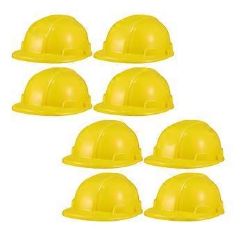 8pcs Byggeri Party Hatte Kids Plastic Hatte Construction Party Supplies Yellow