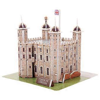 1 set med kända byggnader, pusselleksaker, intressant arkitektoniskt pussel, 3D-pussel med London Tower