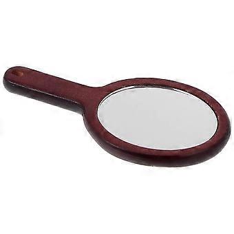 Handheld Makeup Mirror Portable Wooden Mirror Creative Cosmetic Mirror