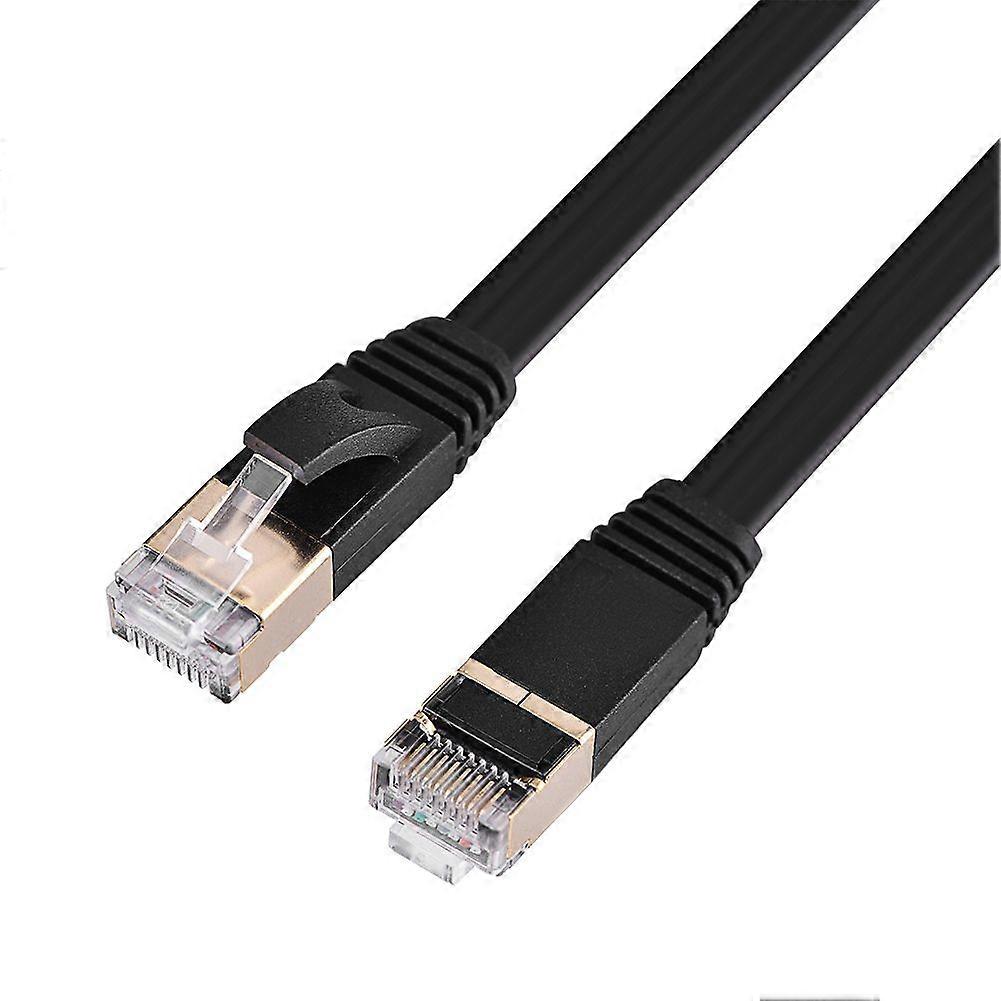 CAT7 RJ45 600MHz Patch Shielded Lan Network Cable Flat Ethernet Cord 15m