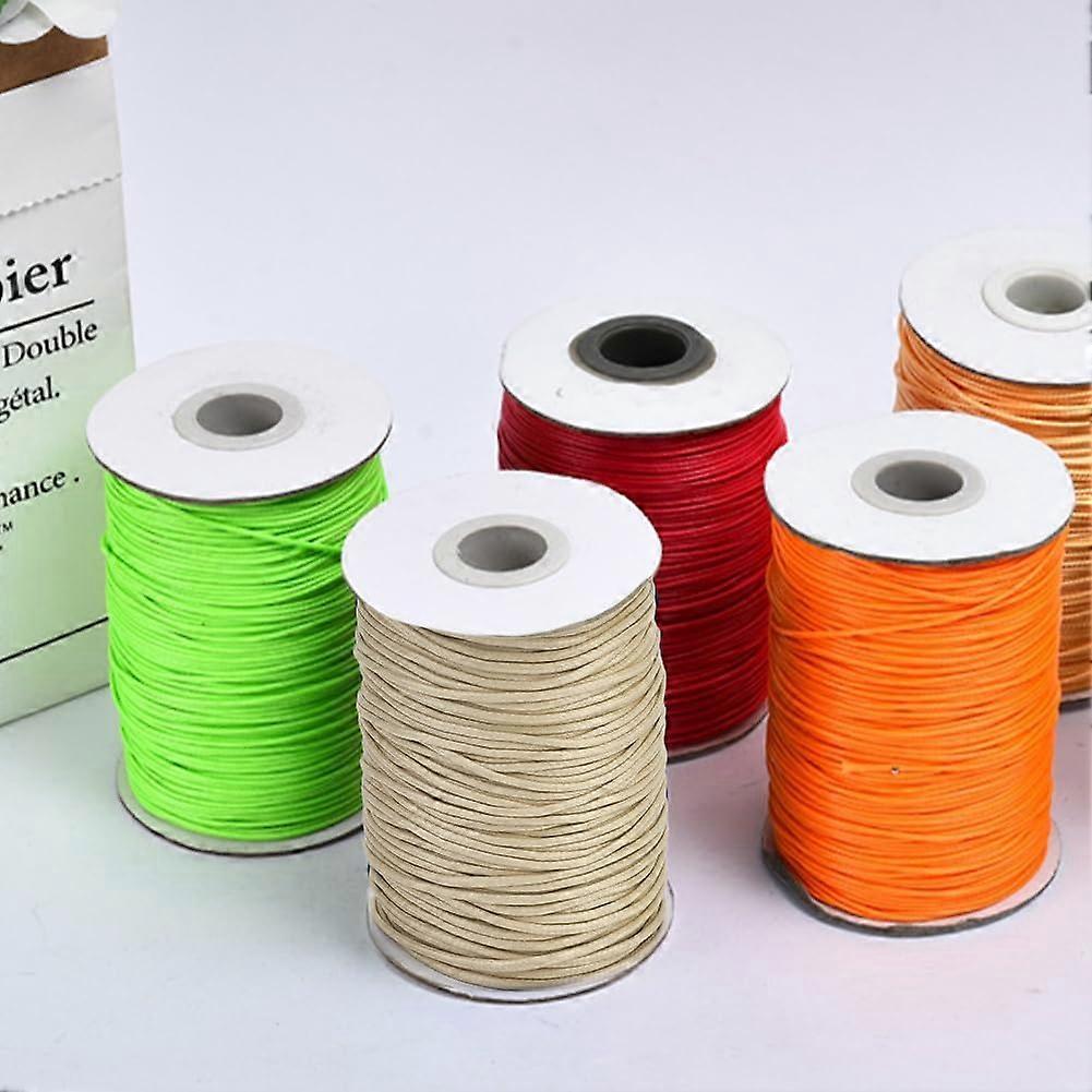 175 Yards 0.5MM Beige Macrame Polyester String Round White Smooth Soft Craft Thread Beading Waxed Twine Cords