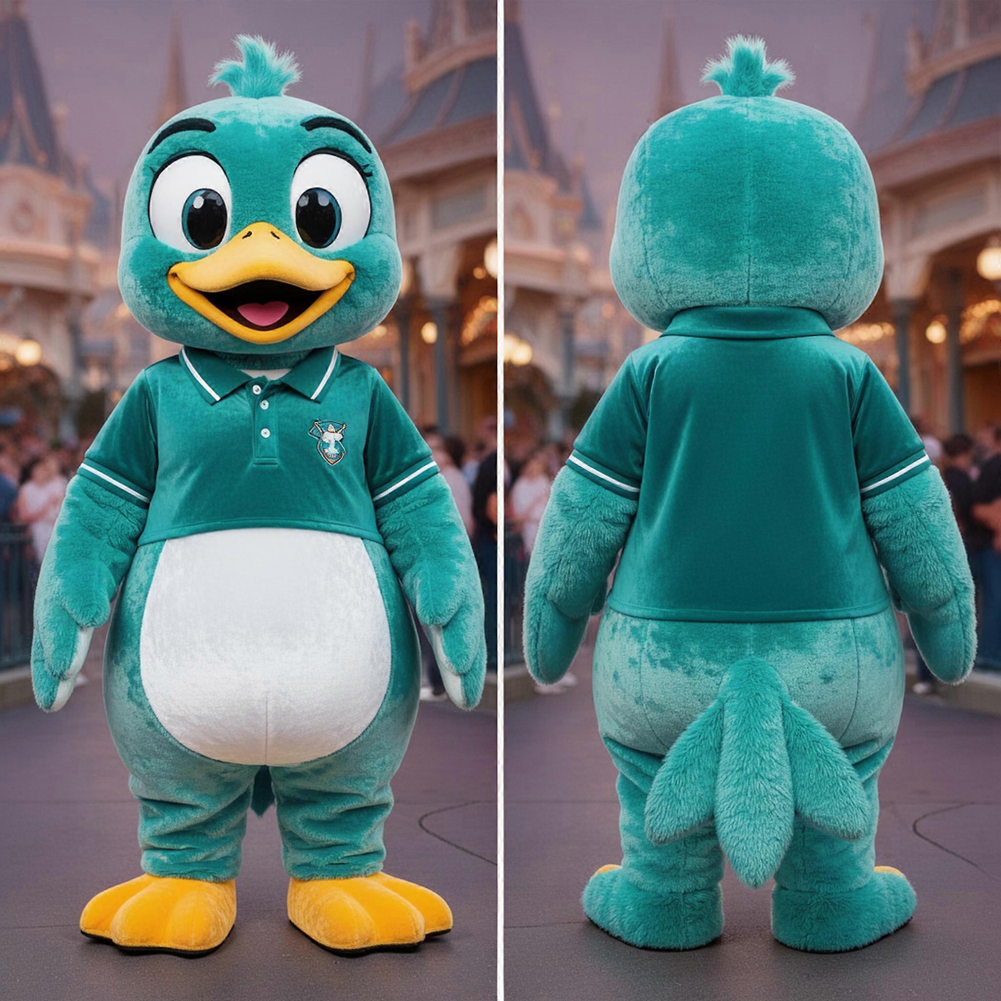 MASTICOT Teal Padded Penguin Mascot