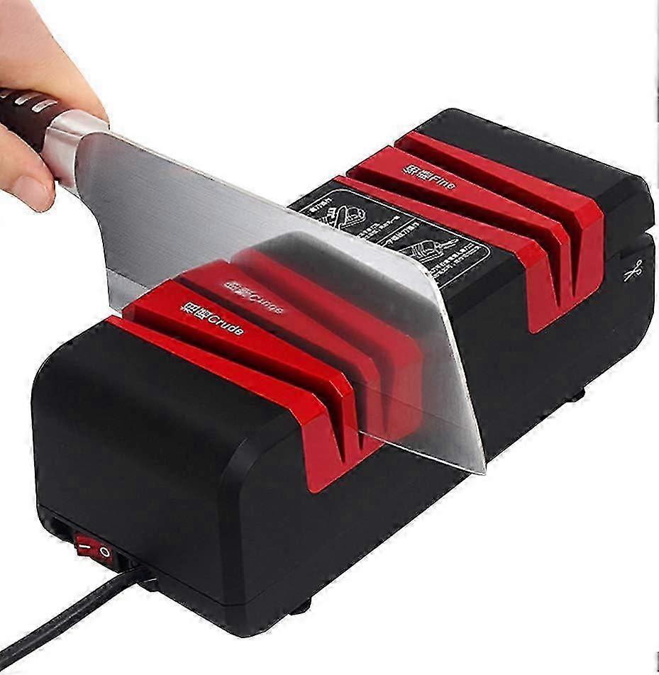 Electric Knife Sharpener, Professional Knife Sharpener, compatible with Kitchen Knives, Scissors, Screwdriver,Black