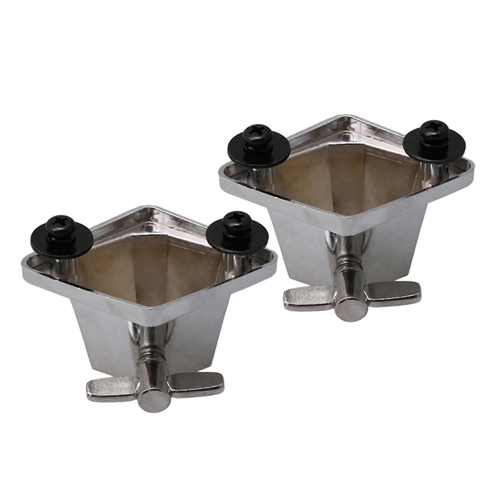 2 Pieces Silver Floor Tom Leg Bracket Mount compatible with Tom Drum Set Replacement