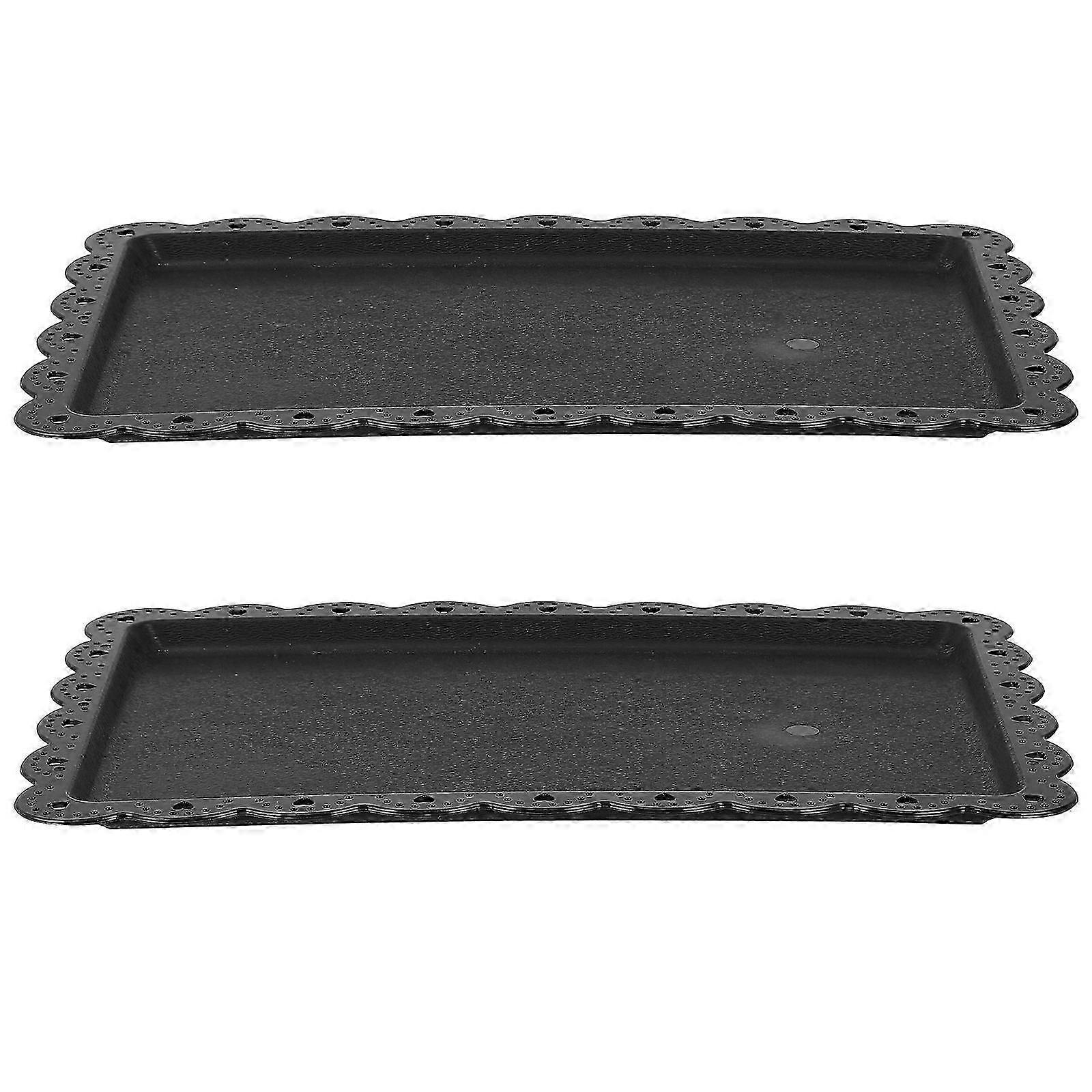 Black Rectangular Plate Cake Tray for Storage 6Pcs Multi-Purpose Serving Tray