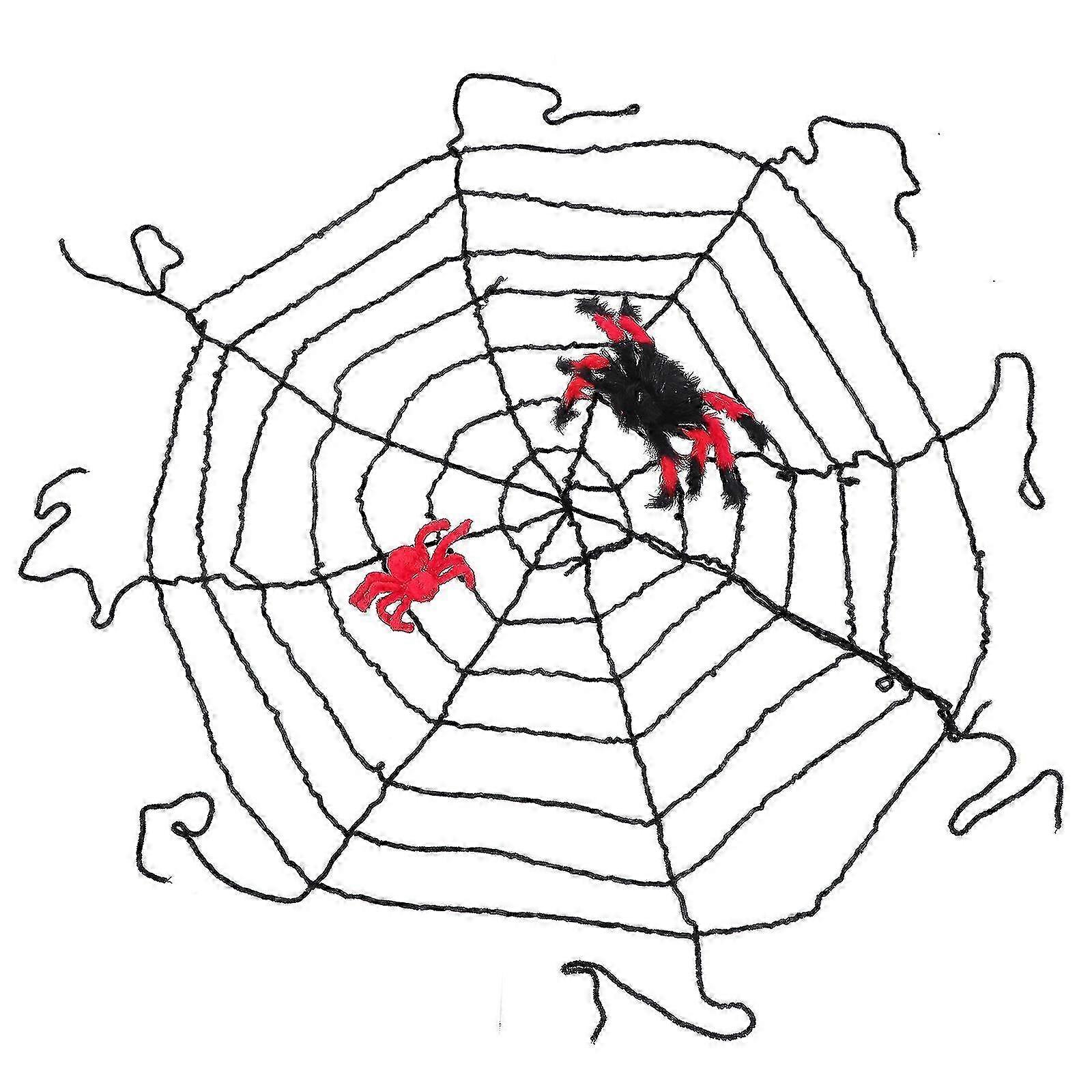 Halloween Model Decor Stretch Plush Cobweb Grisly Spider