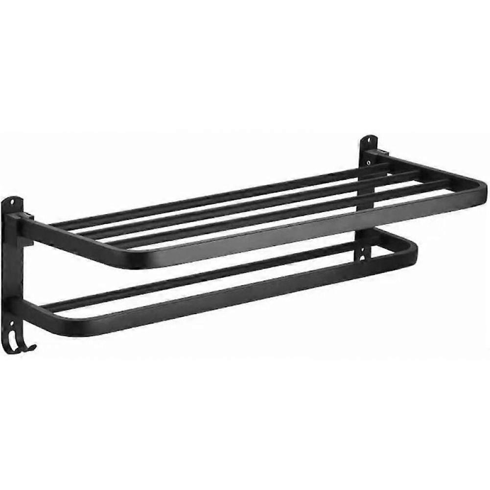 Multifunctional Rust-Resistant Foldable Towel Rack With Shelf