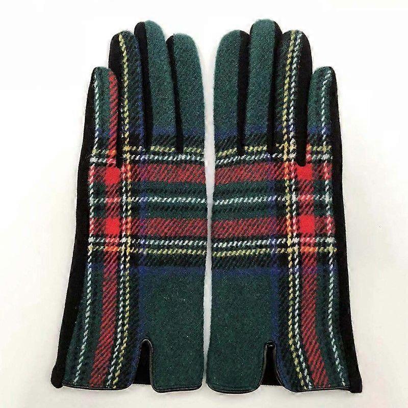 Touch Screen Warm Plaid Gloves