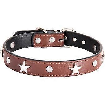Leather dog collar with rivets, small dog collar, 1.5 cm x 30 cm, neck circumference 21-27 cm, brown