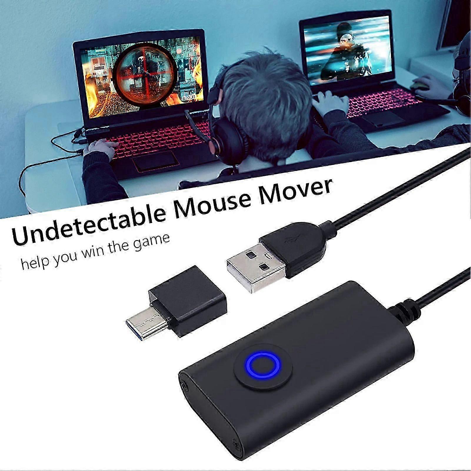 USB Type-C Mouse Jiggler Automatic Computer Mouse Mover Dual-function Mouse Shaker with ON/OFF Switch for Computer Awakening