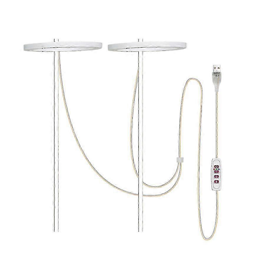 Dual-Head Ring Grow Light USB Timer