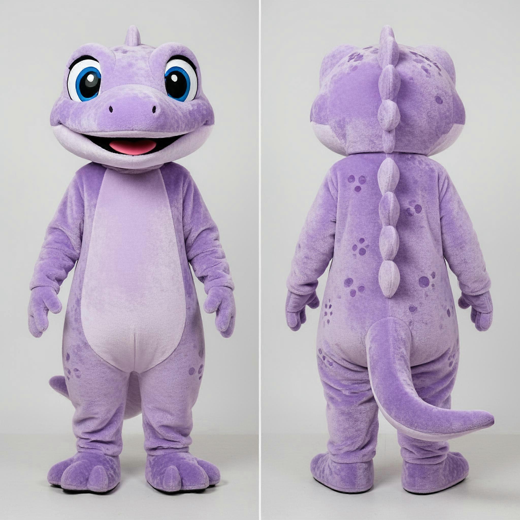 MASTICOT Lavender Cartoon Geckos Mascot