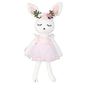 Easter Bunny Plush with Cute Ballerina Design, Soft White Stuffed Rabbit Toy for Girls Gift