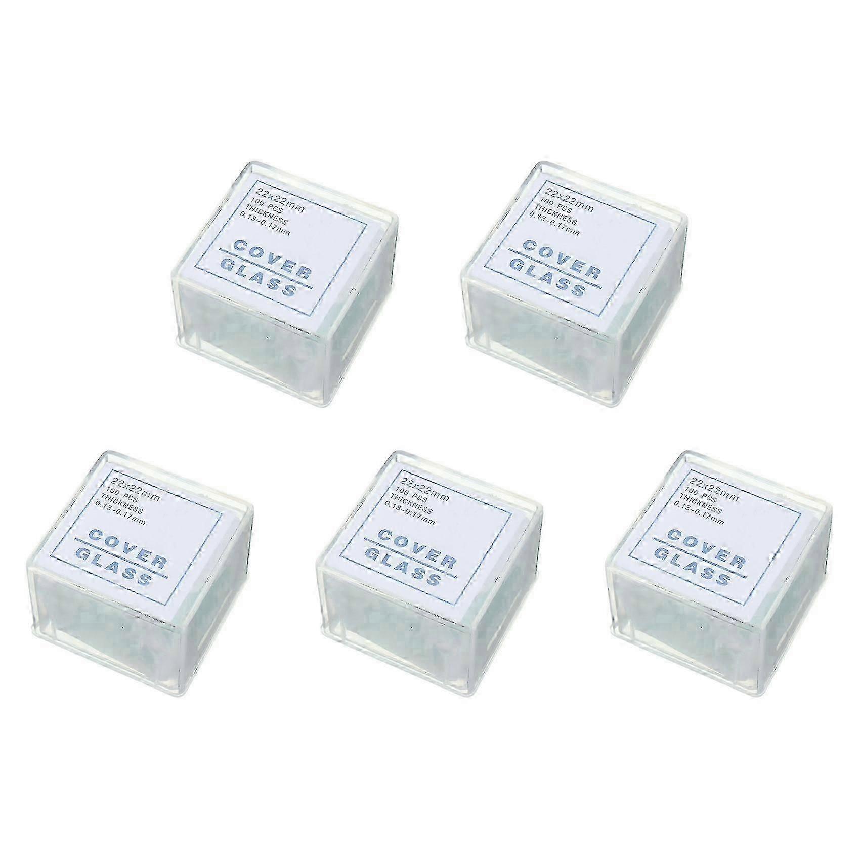 500 transparent coverslips 22 x 22 mm compatible with microscopes LF