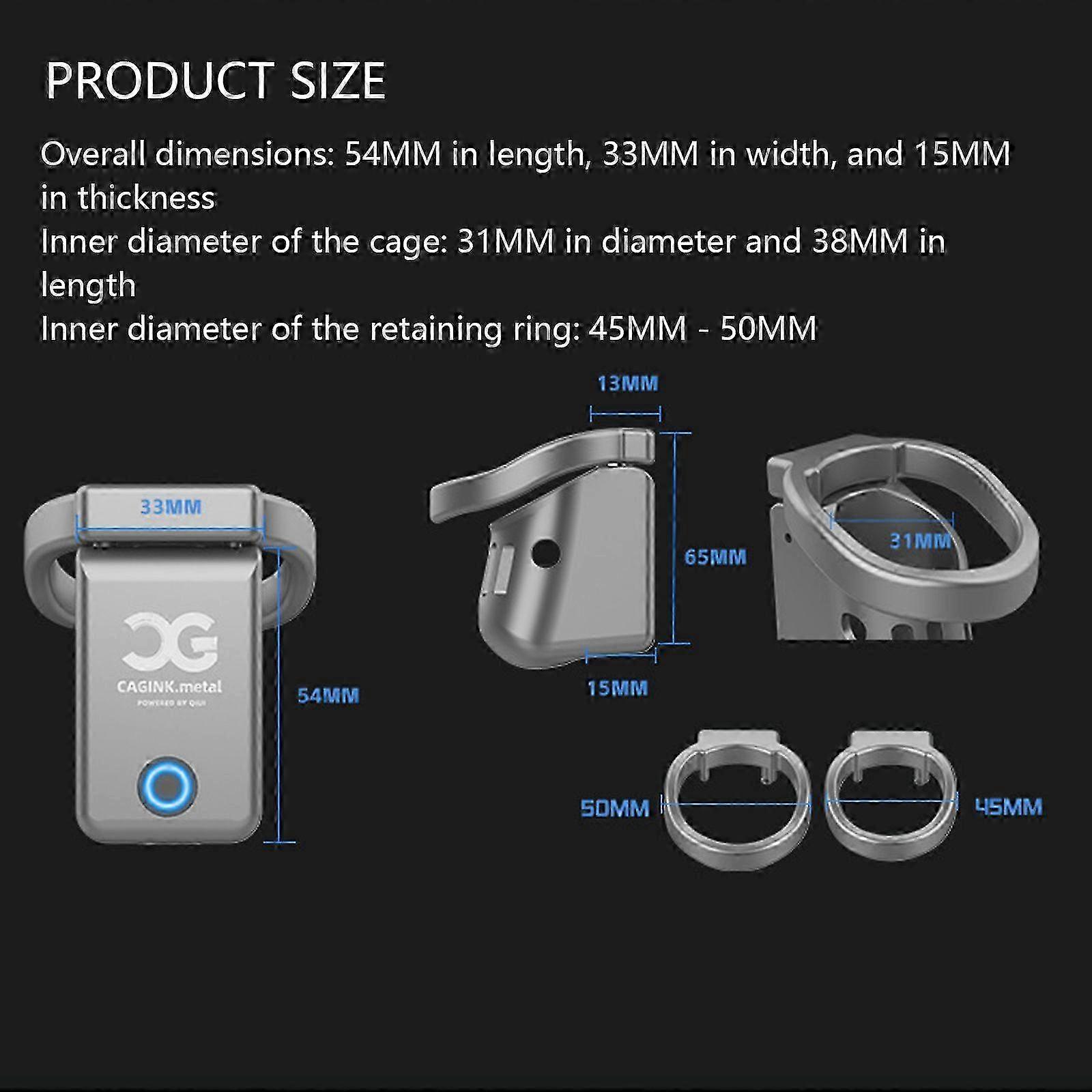 Extreme Male Chastity Cage with AI Function Bluetooth APP Remote Control Lock