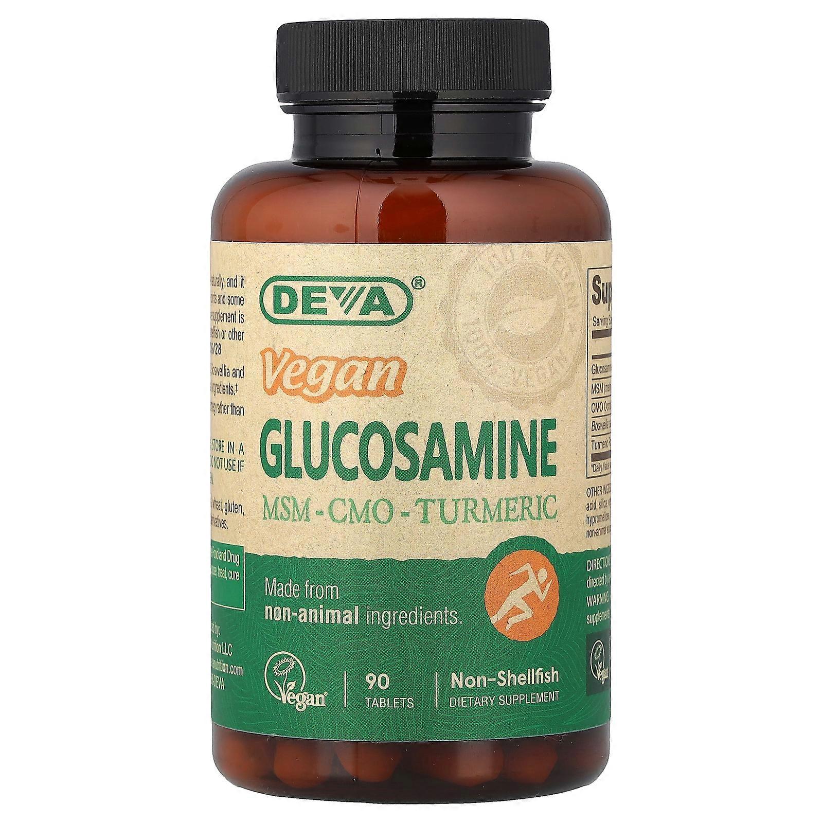 2 x Deva, Vegan Glucosamine MSM - CMO - Turmeric, 90 Tablets