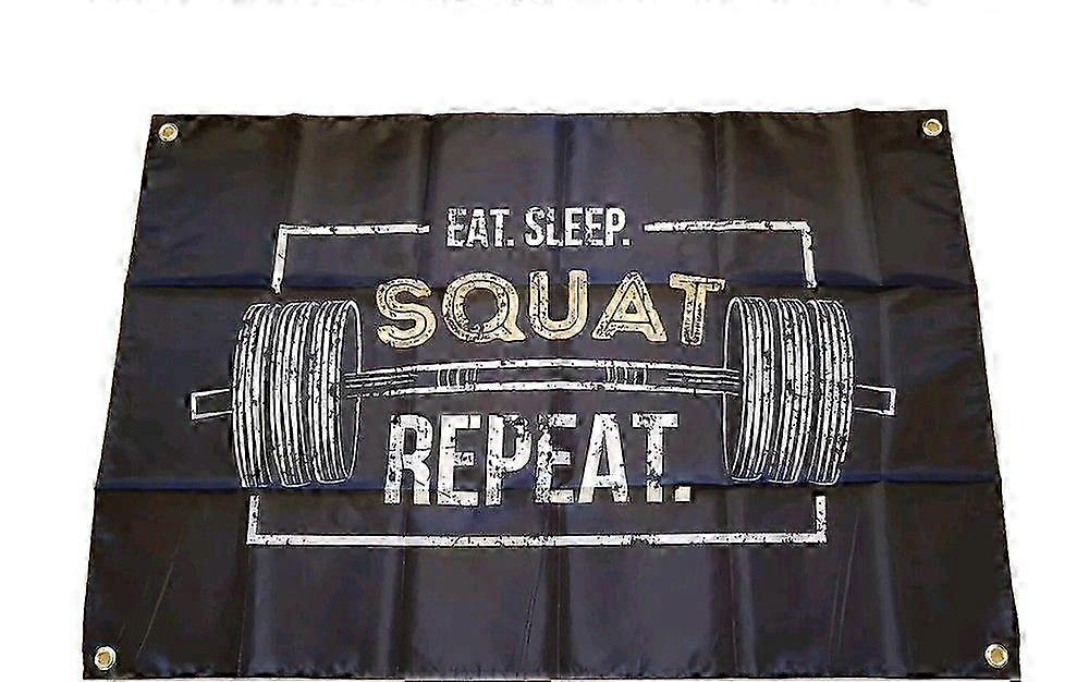 Flag Eat Sleep Squat Repeat Banner