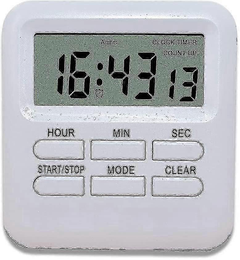 Digital timer with alarm, countdown, and stopwatch functions, magnetic-accessible -LL