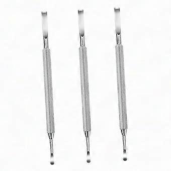 Cuticle Pusher Set 3pcs Stainless Steel Dual Ended Nail Scraper for Gentle Cuticle Removal