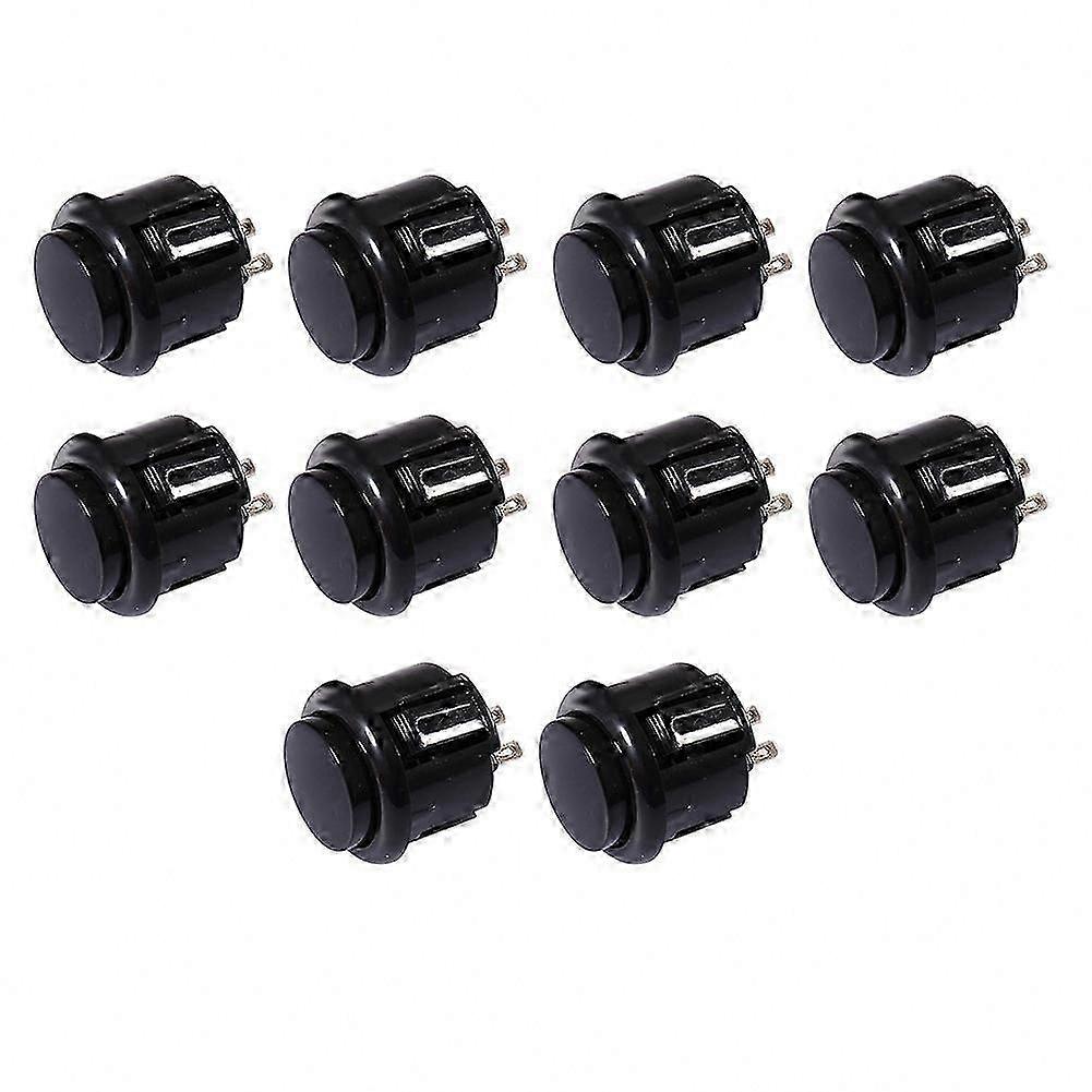 Arcade Buttons 10-Pack 24mm Black Responsive Controls for Gaming Enthusiasts