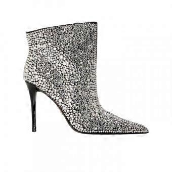 Steve Madden Womens/Ladies Sentinel Rhinestone Metallic High Stiletto Heel Ankle Boots
