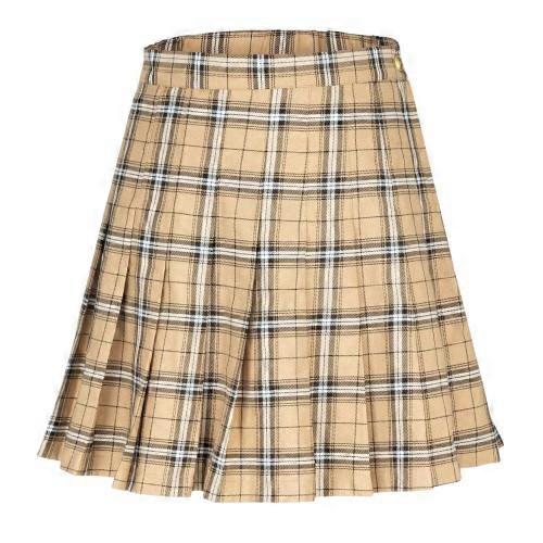Fabric Womens/Ladies Polyester Checked Pleated Skort