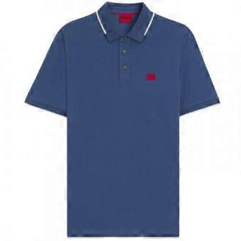 Hugo Mens Logo Ribbed Polo Shirt