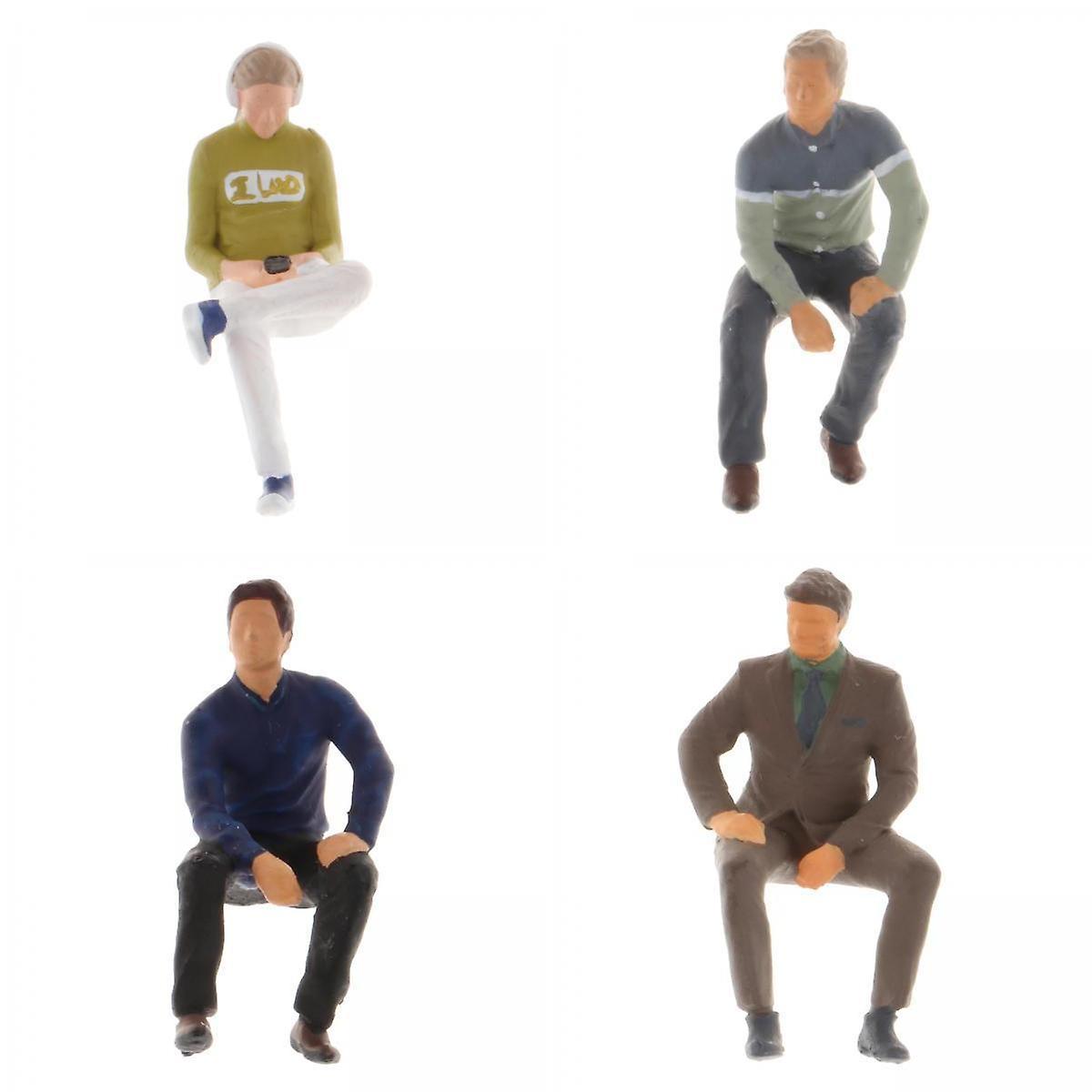 4pcsc 1/64 Miniature Tiny Sitting Position People Scenario Dioramas