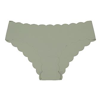 Veeki Women's Seamless Briefs Pack of 3 Ice Silk Panties Mid-Rise No Show Underwear, Dark Green, S