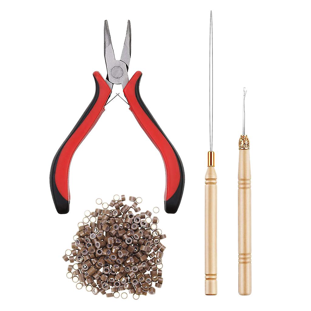 500x Micro Link Rings Beads Plier Hook Pulling Needle Tools  5