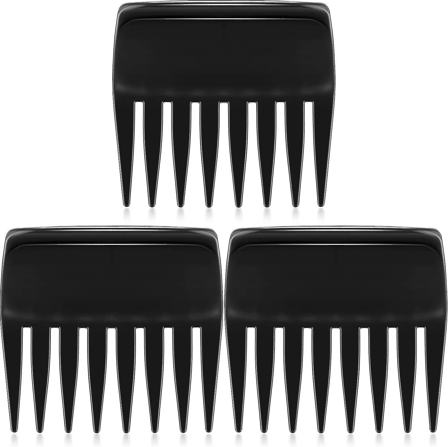 3pcs Anti Static Wide Tooth Styling Combs Black
