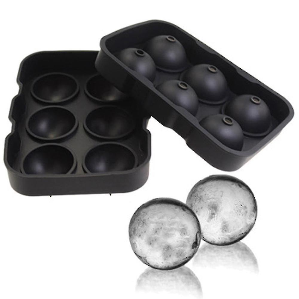 2pcs 6 Hole Round Ice Cream Ball Ice Cube Mold With Lid