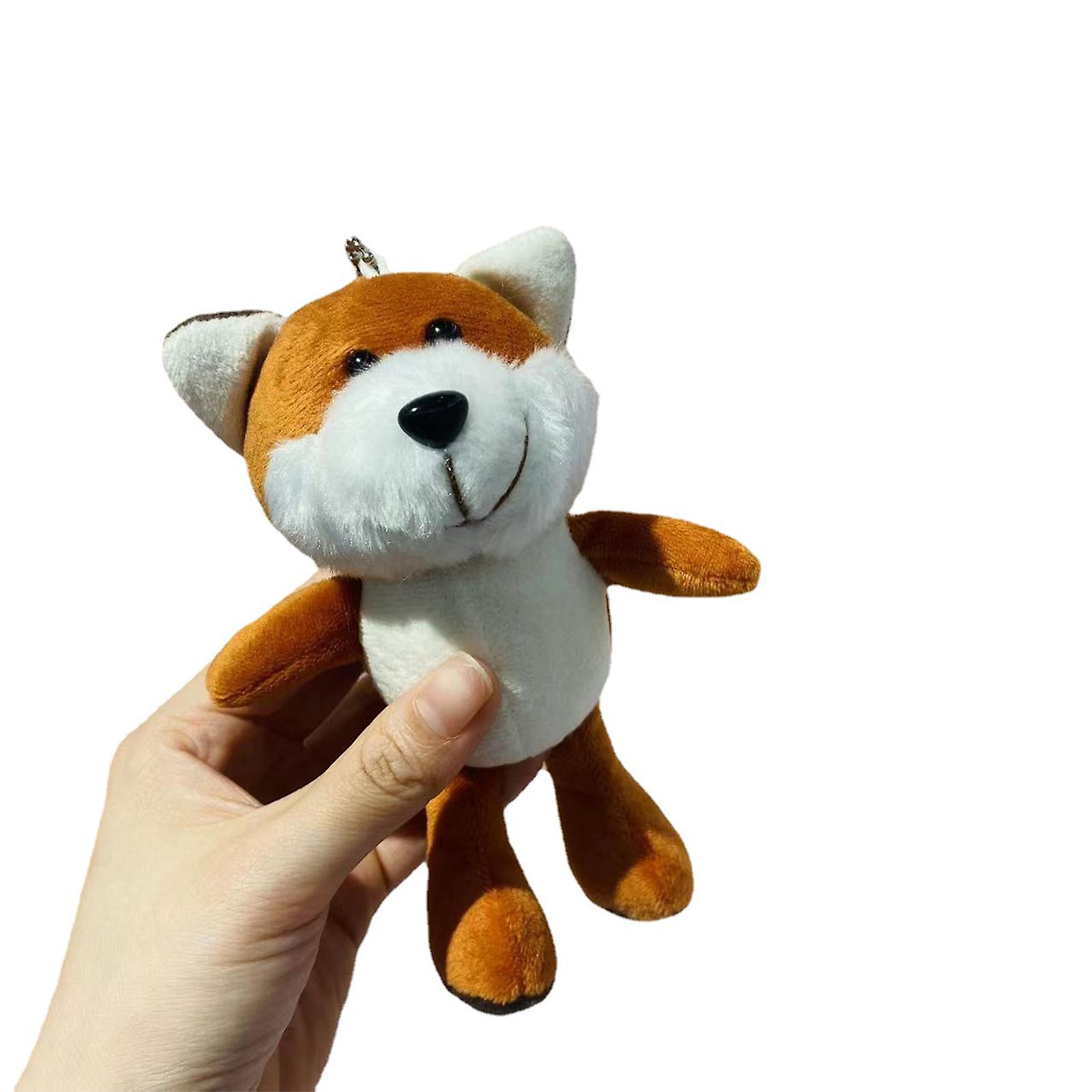 15cm Fox Plush Dolls Keychain Resistant To Pulling Squeezing Suitable For Schoolbag Crossbody Bag
