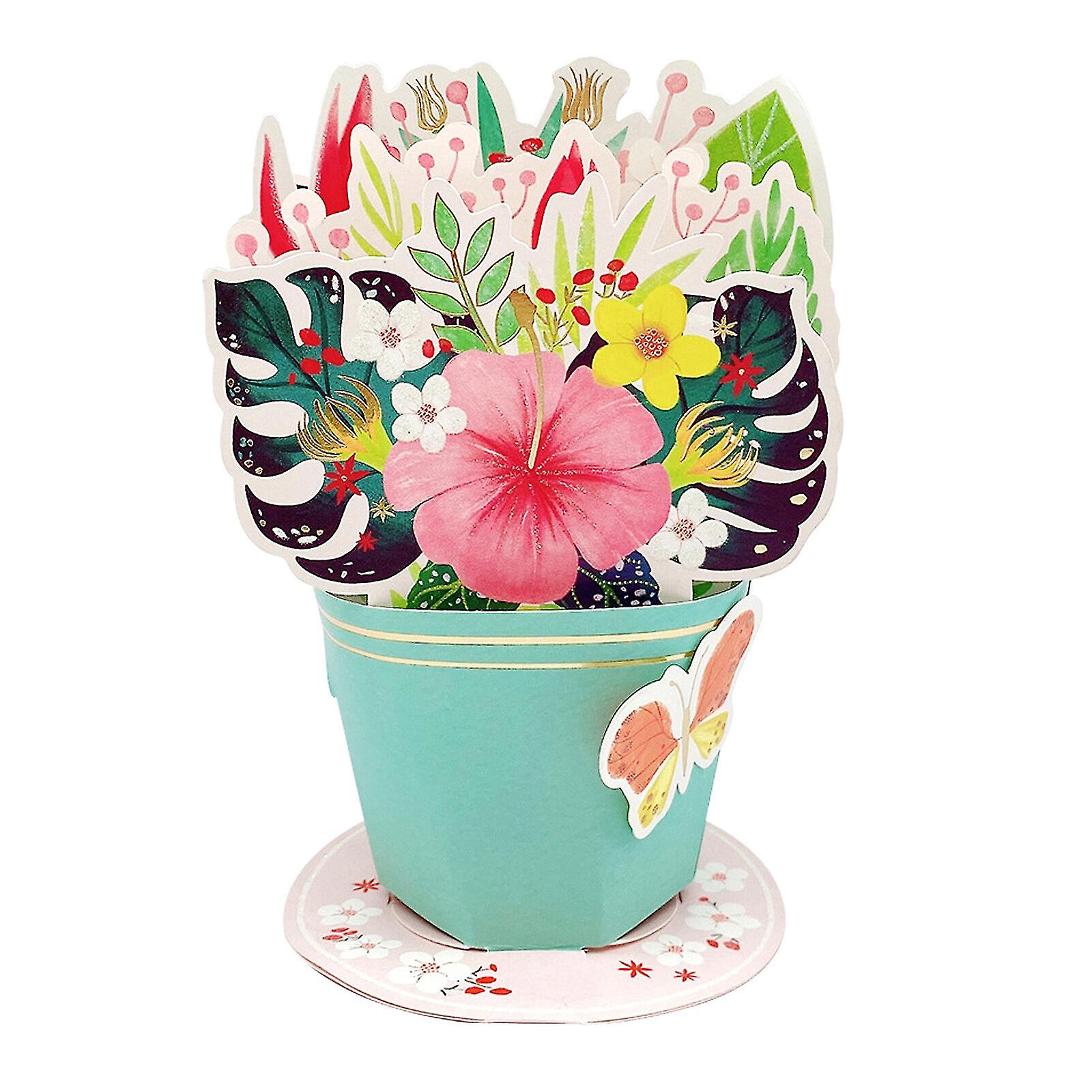 Paper Pops Up Cards Festive Tulips Forever Flower Bouquet 3d Popup Greeting Cards With Blank Note Card And Envelope Hot