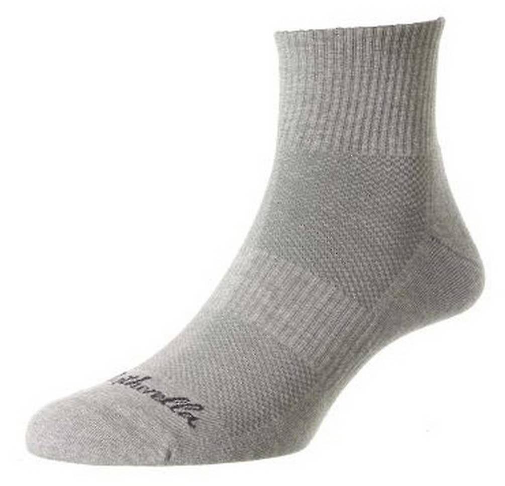 Pantherella Step Organic Cotton Sneaker Socks - Mid Grey Mix