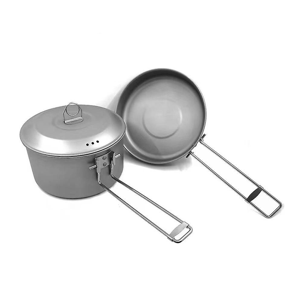 Titanium Camping Cookware Kit Portable Cooking Pan Pot