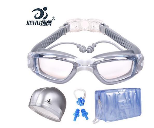 גברים נשים משקפי שחייה סט ארבעה חלקים של משקפי שחייה עם אטמי אוזניים מקשה אחת