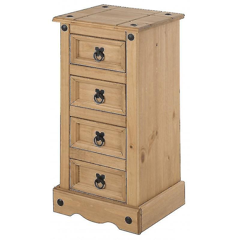 Corona Narrow 4 Drawer Bedside Cabinet