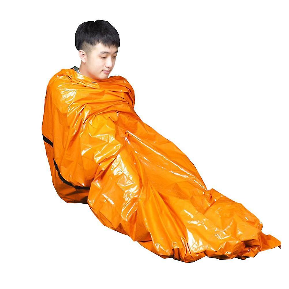 1 قطعة كيس نوم للطوارئ 203 × 91 سم مقاوم للماء PE الإغاثة في حالات الكوارث لفصل الشتاء في الهواء الطلق المشي لمسافات طويلة كامبي