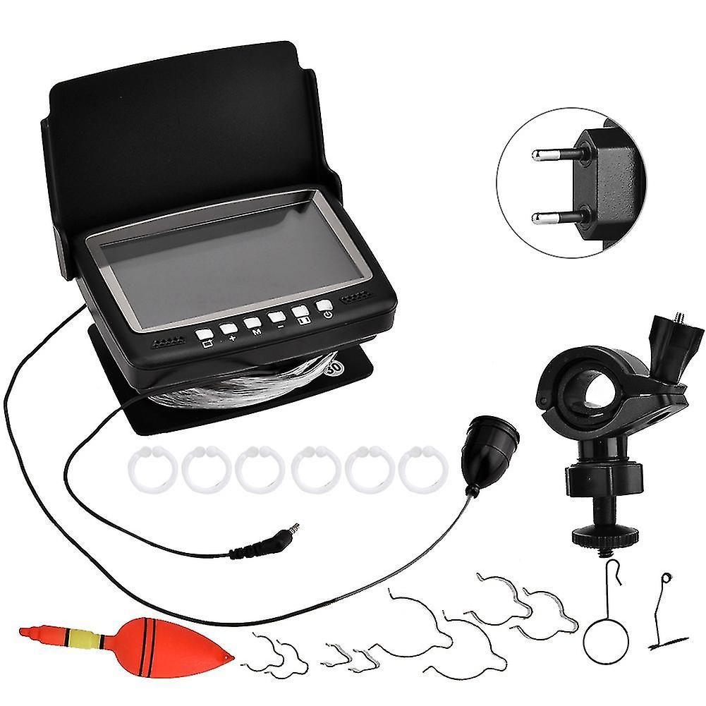 110-240V Underwater Camera With Monitor 15m 1000tvl Fish Finder Fishing 4.3in Lcd(eu Plug)
