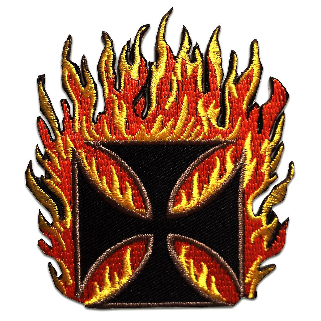 Patch / Iron-on Patch - Chopper Cross - Black - 7.2x8 - Applique Patch