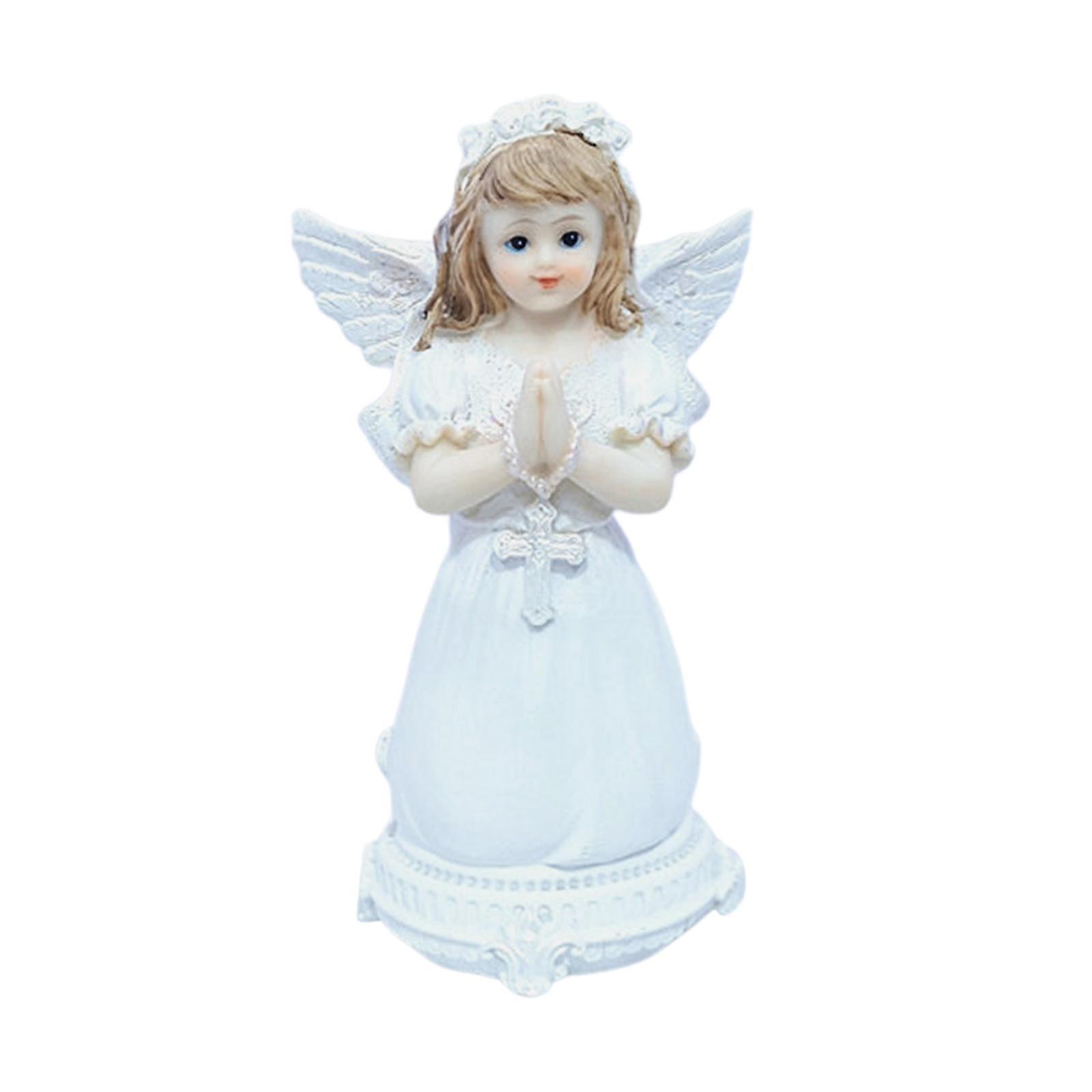 Żywica Jezus Anioł Statua Modlący się Anioł Figurka do Sypialni Salon Biurko 19cm