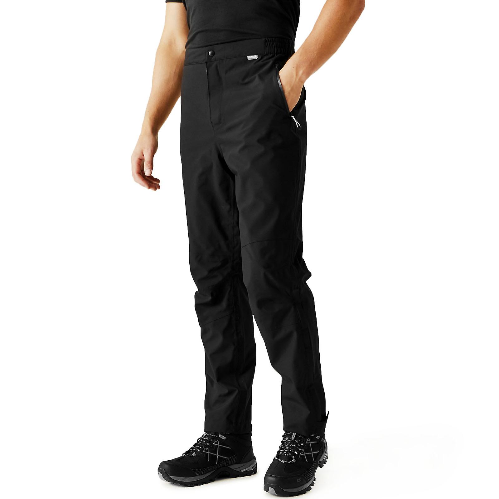 Regatta Mens Highton Τέντωμα Αδιάβροχο Περπάτημα Πεζοπορία Overtrousers - Μαύρο