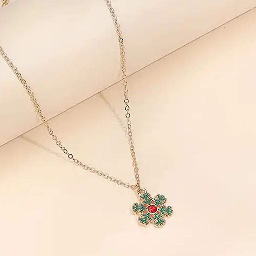 Fashion Snowflake Necklace Earrings Set Charming Personalized Collarbone Accessories for Birthday Gift