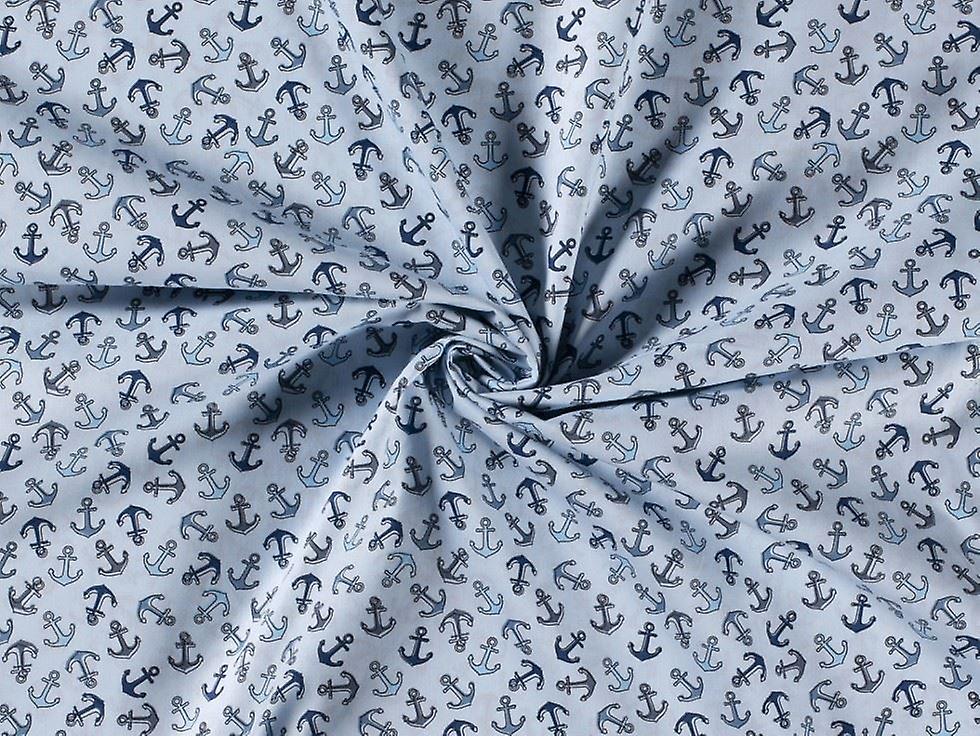 Minerva 100% Cotton Poplin Fabric Blue - per metre